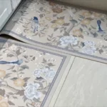 Chinese Style Landscape Kitchen Carpet Flower and Bird Pattern PVC Rug Retro Ethnic Style Non-slip Foot Mat Waterproof Floor Mat photo review