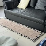 Soft Fluffy Bedside Mat – Minimalist Striped Serene Comfort photo review