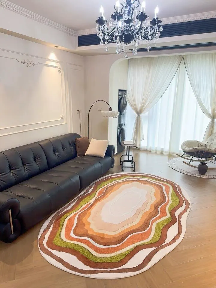 Soft Minimalist Geometric Rug - Modern Polyester Comfort photo review