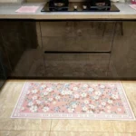 Rugs for Kitchen Floor Mat Pvc Leather Waterproof Non-slip Long Rug Anti-fatigue Foot Mats Pink Flower Home Decor Vinyl Carpet photo review