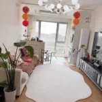 Cream Style Carpets for Living Room Luxury Bedroom Decor Stripe Carpet Irregular Shape Plush Rug Fluffy Soft Washable Thick Mat photo review