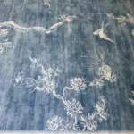 Chinese Retro Living Room Large Area Carpet Ethnic Style Bedroom Carpet Blue Floral Home Rug Soft Non-slip Machine Washable Rugs photo review