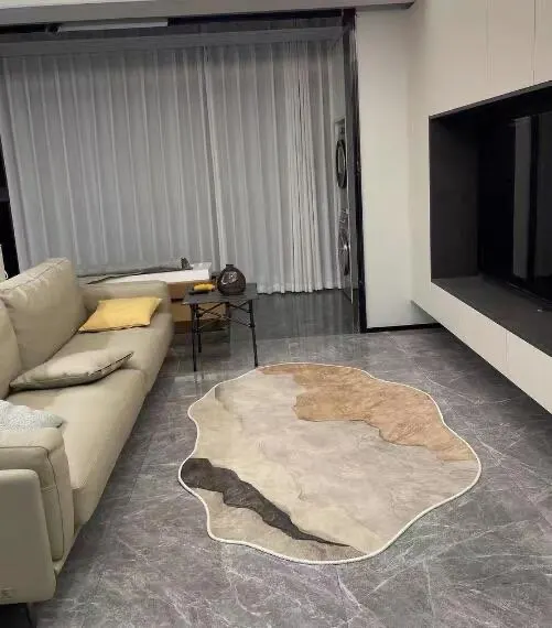 Custom Modern Geometric Rug: Polyester Comfort, Washable Style! photo review