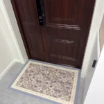 Rug for Kitchen Vinyl Carpet Pvc Waterproof Leather Floor Mat Large Pink Flower Floral Pastoral Style Home Decoration Rugs photo review