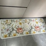 Carpet for Kitchen Floor Mat Pvc Leather Waterproof Non-slip Foot Mats Oil-proof Long Rug Spring Flower Home Decoration Rugs photo review