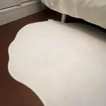 Cream Style Carpets for Living Room Luxury Bedroom Decor Stripe Carpet Irregular Shape Plush Rug Fluffy Soft Washable Thick Mat photo review