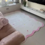 Custom Plaid K-Style Rug: Soft, Non-Slip Living Room Decor photo review