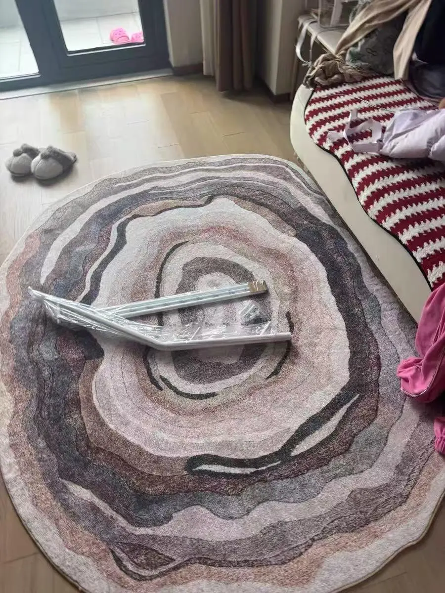 Artistic Irregular Rug: Plush Comfort, Anti-Slip, Custom Fit! photo review