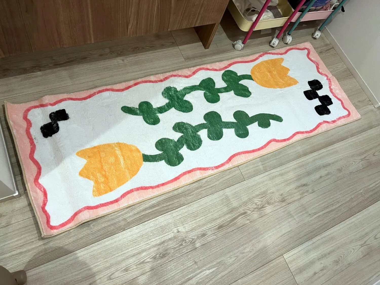 Flower Bedroom Bedside Carpet Runner Rug Long Carpets Soft Fluffy Floor Mats Flowers Cute Sweet Girl Home Decoration Rugs photo review