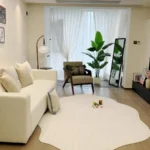 Cream Style Carpets for Living Room Luxury Bedroom Decor Stripe Carpet Irregular Shape Plush Rug Fluffy Soft Washable Thick Mat photo review