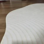 Cream Style Carpets for Living Room Luxury Bedroom Decor Stripe Carpet Irregular Shape Plush Rug Fluffy Soft Washable Thick Mat photo review