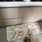 Carpet for Kitchen Floor Mat Pvc Leather Waterproof Non-slip Foot Mats Oil-proof Long Rug Spring Flower Home Decoration Rugs photo review