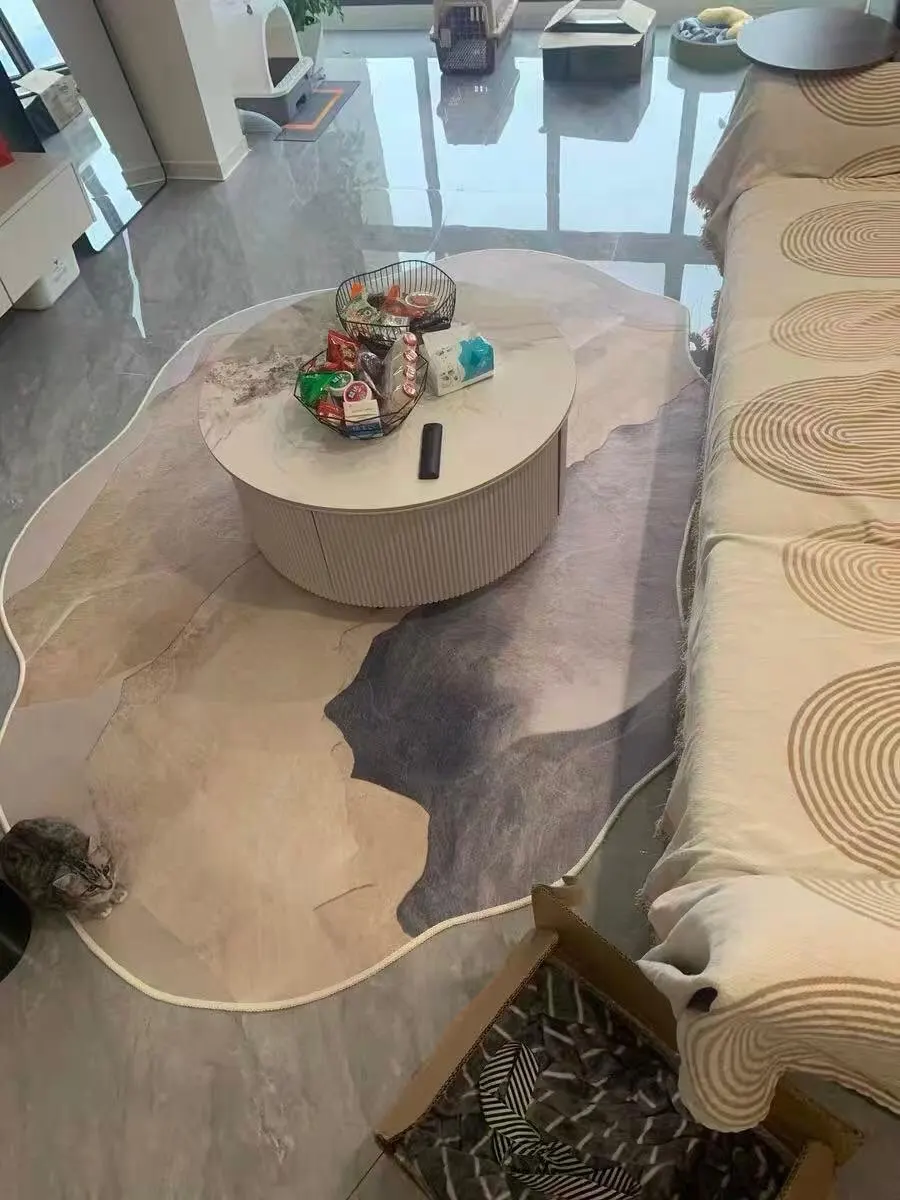 Custom Modern Geometric Rug: Polyester Comfort, Washable Style! photo review