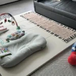 Soft Fluffy Bedside Mat – Minimalist Striped Serene Comfort photo review