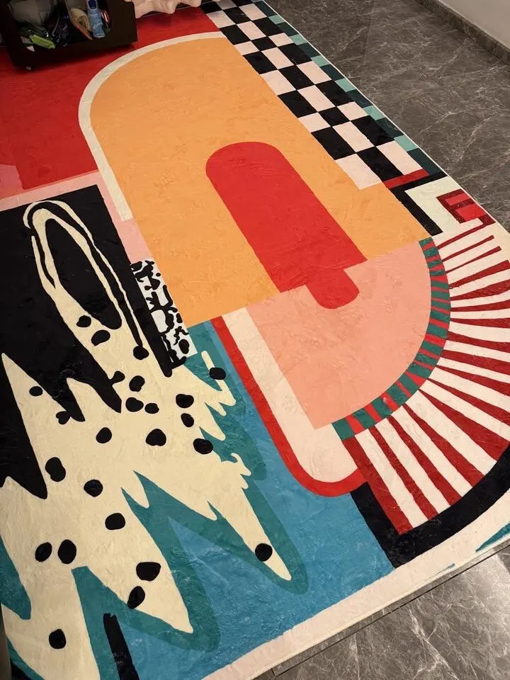 Fluffy Modern Polyester Rug: Custom, Non-Slip, Safe & Washable! photo review