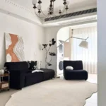 Light Luxury Striped Living Room Rug - Soft Washable Polyester photo review