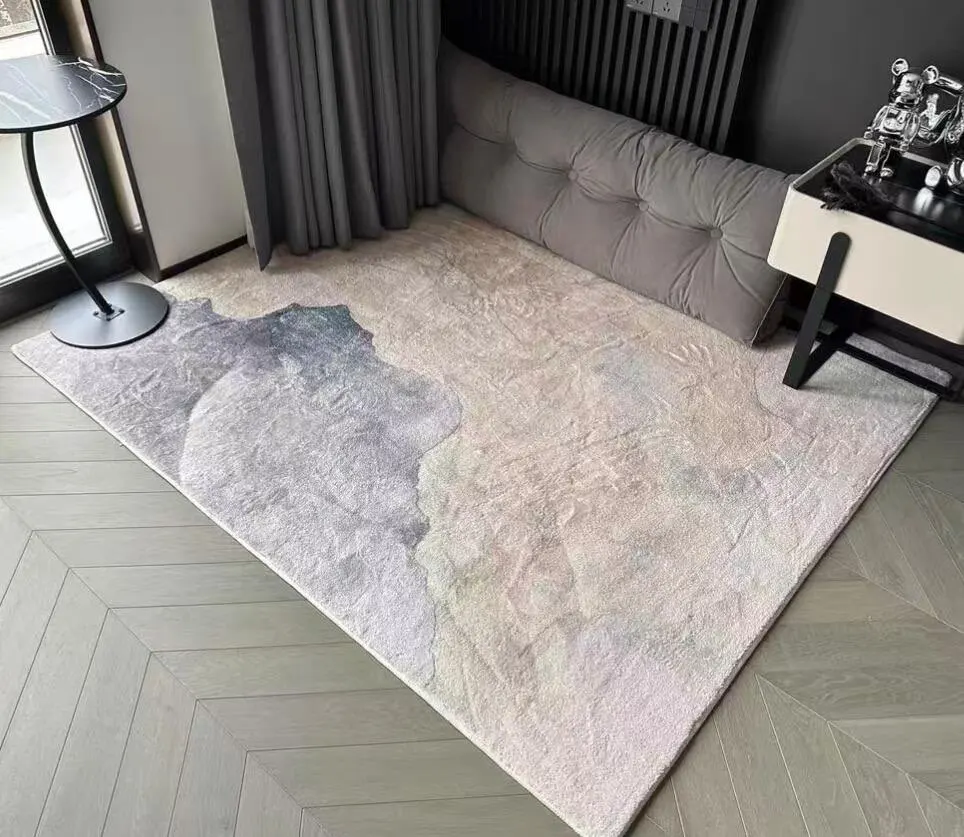 Custom Modern Geometric Rug: Polyester Comfort, Washable Style! photo review