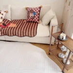 Cream Style Carpets for Living Room Luxury Bedroom Decor Stripe Carpet Irregular Shape Plush Rug Fluffy Soft Washable Thick Mat photo review