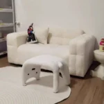 Cream Style Carpets for Living Room Luxury Bedroom Decor Stripe Carpet Irregular Shape Plush Rug Fluffy Soft Washable Thick Mat photo review