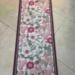 Washable Non-slip Kitchen Rug Pvc Leather Waterproof Anti-slip Floor Mat Long Rugs Oil-proof Foot Mats Pink Flower Home Carpet photo review