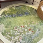 Round Rug Living Room Carpet Soft Bedroom Bedside Floor Mat Plants Flowers French Retro Anti-slip Carpets Home Ddecoration Tapis photo review