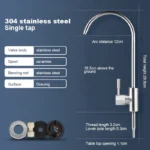 304 Stainless Steel Kitchen Water Faucet Chrome Plated 1/4 Inch Connect Reverse Osmosis Faucet For Drinking Water Purifier - Image 4