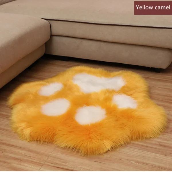 Cozy Bear Paw Artificial Wool Carpet - Anti-Slip Comfort for All Spaces