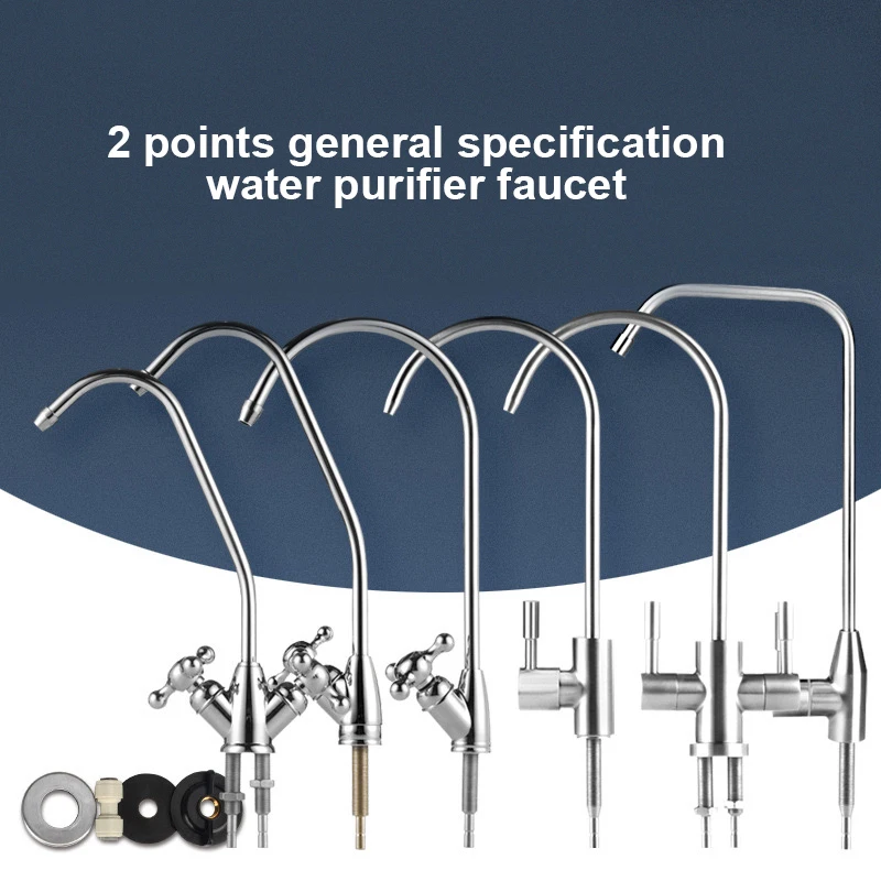 Kf-Hc3389C46Cdd04Ee794E1Af05A800E739I 304 Stainless Steel Kitchen Water Faucet Chrome Plated 1/4 Inch Connect Reverse Osmosis Faucet For Drinking Water Purifier - Image 1