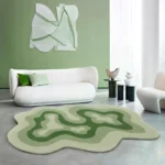 Custom Modern Geometric Rug – Irregular Shape Washable Carpet