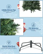 6 FT Slim Christmas Tree - Easy Set-Up, Space-Saving Decor - Image 4