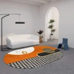 Your Custom Nordic Oval Rug! Modern Geometric Washable Design. - Image 3