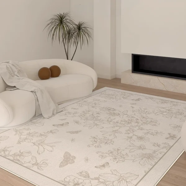 Customizable Beige Plush Rectangle Rug - Soft & Stylish Decor