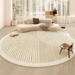 Indulge in Plush Comfort! Modern Round Striped Living Room Rug