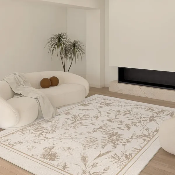 Customizable Beige Plush Rectangle Rug - Soft & Stylish Decor