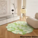 Flower Special-shaped Tufting Rug Carpet Soft Fluffy Tufted Doormat Sofa Area Rug Foot Pad Silicone Anti-skid Back Door Mat - Image 2