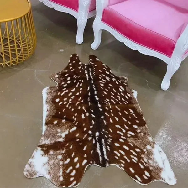 Luxurious Faux Deer Rug - Soft, Anti-Slip Home Accent
