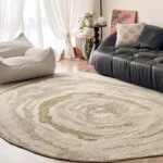 Custom Oval Striped Rug: Luxe Polyester Living Room Decor - Image 2