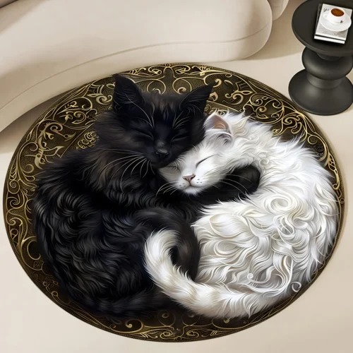 Stylish Round Anti-Slip Carpet for Home & Travel Use