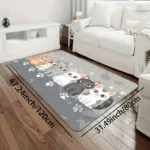 VIKAMA Cute Cartoon Cat Paw Print Carpet Machine Washable Non-Slip Kitchen Bathroom Mat Bedroom Long Rugs Home Decoration - Image 2