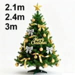 3 m Christmas Tree Decoration Set - Elegant Green Gold Ornaments