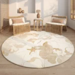 Fluffy Soft Lounge Rug Light Luxury Bedroom Decor Round Carpet Cream Style Carpets for Living Room Thick Plush Lounge Floor Mat