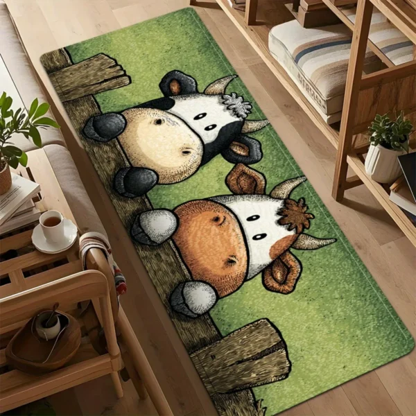 VIKAMA Plaid Polyester Rug - Fade Resistant for Home & Outdoor