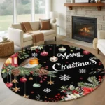 Vibrant Anti-Slip Round Carpet for Home & Travel Comfort - Image 4