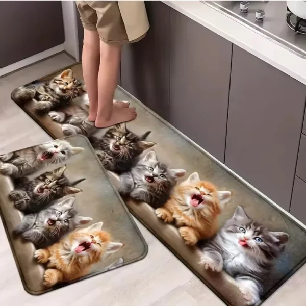 Vikama Anti-Slip Polyester Animal Mat for Home & Kitchen