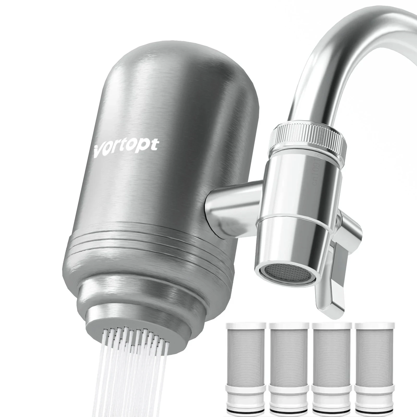 Kf-S14F8909556Ad4Bb38Cc3D2098A73E6393 Homfish Stainless Steel Faucet Tap Water Filter Purifier System, Nsf Certified Reduces Lead, Chlorine &Amp;Amp; Bad Taste Kitchen - Image 1