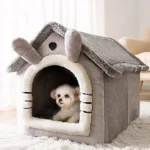 Cozy Cartoon House Bed for Dogs - Removable Cover Comfort