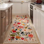 Floral Waterproof Kitchen Mat - Anti-Slip, Machine Washable