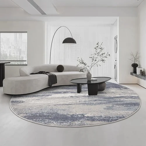 Define Your Space: Modern Geometric Round Rug – Easy Care Luxury!