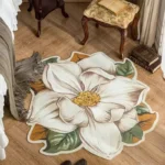 Nordic Style Living Room Decoration Flower Shape Carpet Home Non-slip Mat Luxury Rugs for Bedroom Large Area Round Cloakroom Rug