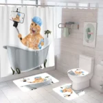Modern Eco-Friendly Blackout Shower Curtain with Mat Set - Image 4